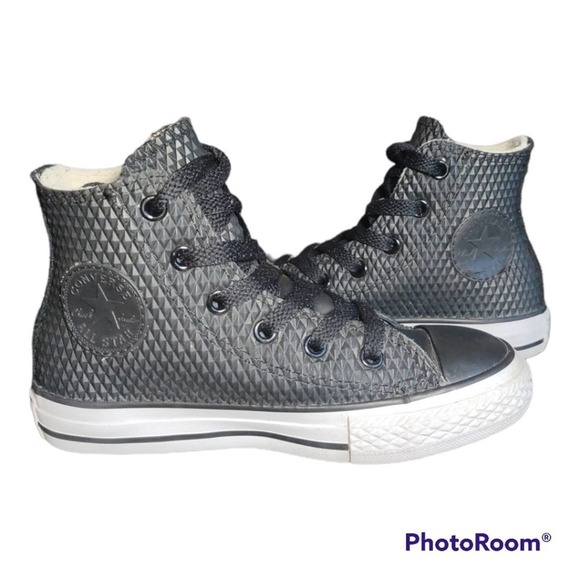 Converse All-Star Chuck Taylor black rubber sides hi-tops child size 12 - Picture 1 of 10